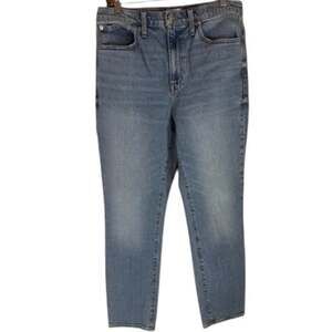 Madewell Blue Distressed Hem High Rise Slim Boy Jeans Women’s 28